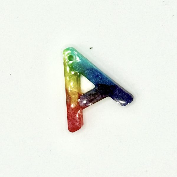 Resin Keyring Letter ''A'' [RAINBOW]